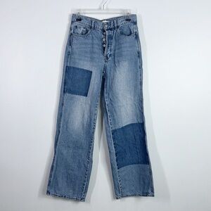 PacSun Light Blue Patchwork Wide Leg Jeans